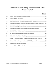 Agenda for the El Camino Community College District Board of... For Measure E Bond Fund Administrative Services