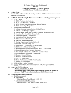 El Camino College Inter-Club Council Minutes Wednesday, September 23, 2009 at 12:00pm