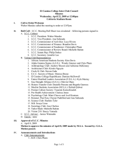 El Camino College Inter-Club Council Minutes Wednesday, April 22, 2009 at 12:00pm
