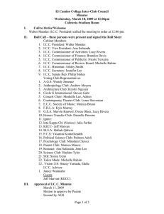 El Camino College Inter-Club Council Minutes Wednesday, March 18, 2009 at 12:06pm
