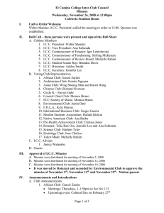 El Camino College Inter-Club Council Minutes Wednesday, November 26, 2008 at 12:00pm