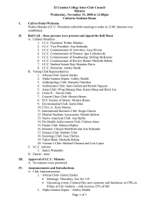 El Camino College Inter-Club Council Minutes Wednesday, November 19, 2008 at 12:00pm