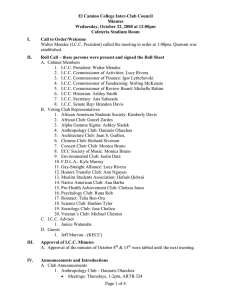 El Camino College Inter-Club Council Minutes Wednesday, October 22, 2008 at 12:00pm