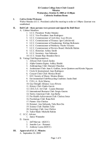 El Camino College Inter-Club Council Minutes Wednesday, October 8, 2008 at 12:00pm