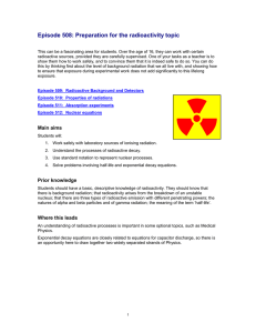 Episode 508: Preparation for the radioactivity topic
