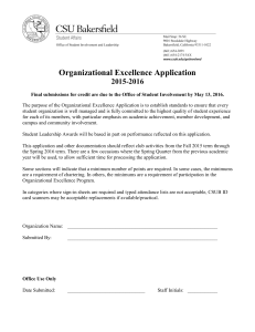 Organizational Excellence Application