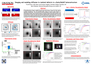 Imaging and modeling diffusion to isolated defects in a GaAs/GaInP... Motivation Abstract Davidson College, Davidson, NC