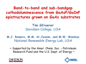 Band-to-band and sub-bandgap cathodoluminescence from GaAsP/GaInP epistructures grown on GaAs substrates