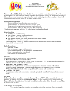 Spanish I Course Outline 2015-2016
