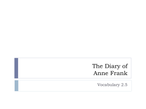 The Diary of Anne Frank Vocabulary 2.5