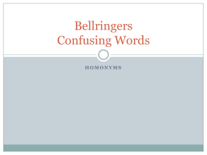 Confusing Words Bellwork