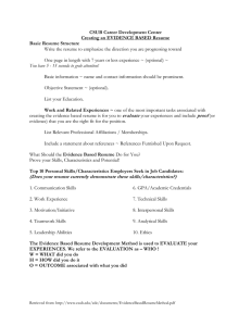 Developing an Evidence-based Resume