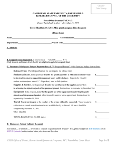 Cover Sheet for 2015-2016 Mini-Grant/Assigned Time Requests