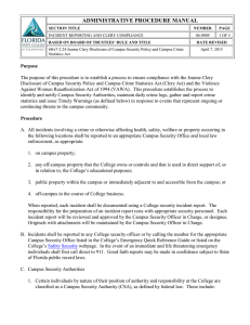 Incident Reporting and Clery Compliance