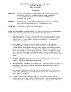 2007-2008 University Senate Executive Committee September 10, 2007 Reed Hoyt, Chair