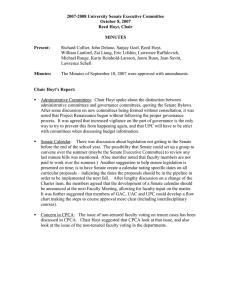 2007-2008 University Senate Executive Committee October 8, 2007 Reed Hoyt, Chair
