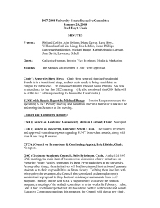 2007-2008 University Senate Executive Committee January 28, 2008 Reed Hoyt, Chair