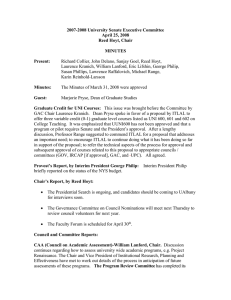 2007-2008 University Senate Executive Committee April 25, 2008 Reed Hoyt, Chair