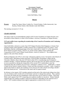 Governance Council Monday, September 23, 2013 11:30AM UNH 306