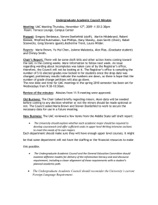 Undergraduate Academic Council Minutes Meeting Present