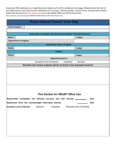 IRB Protocol Cover Page Form