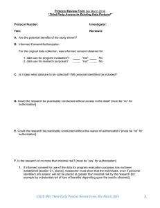IRB Third-Party Access Protocol Review Form