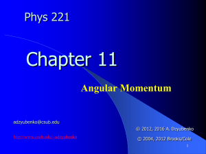 Chap 11: Angular Momentum