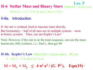 II-6  Stellar Mass and Binary Stars Lec. 5