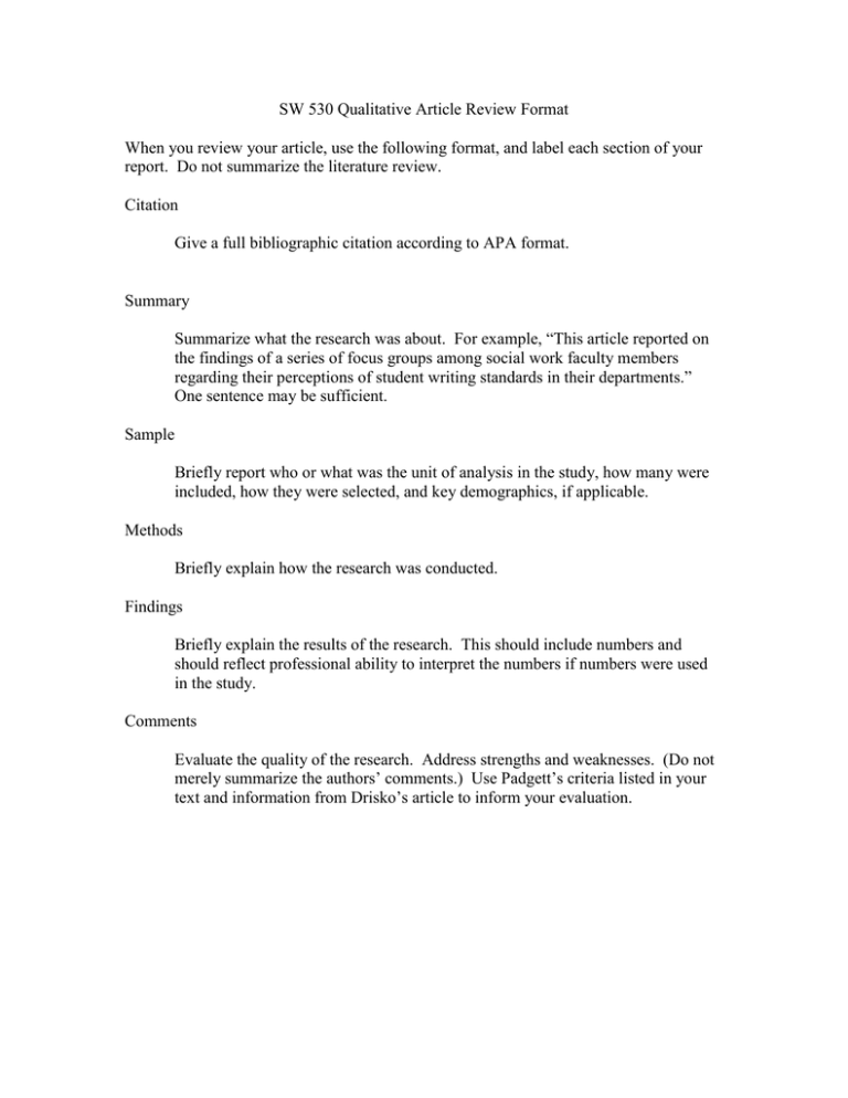 research review article format