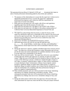 Supervision Agreement for use with Students