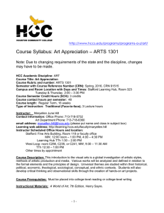 ARTS 1301 HCC Art Appreciation SYLLABUSSpring16.doc