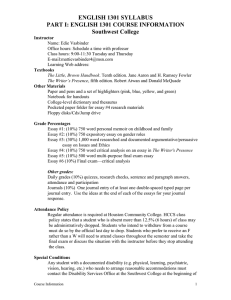 English 1301 Syllabus CRN 49678.doc