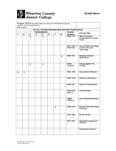 Nuclear-Electrical Technician Specialty SCANS Matrix