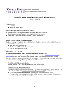 Engineering Untenured Faculty Network Agenda &amp; Announcements February 18, 2016
