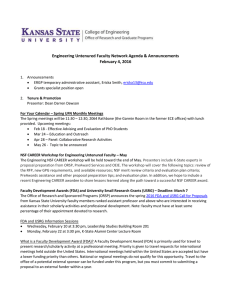 Engineering Untenured Faculty Network Agenda &amp; Announcements February 4, 2016