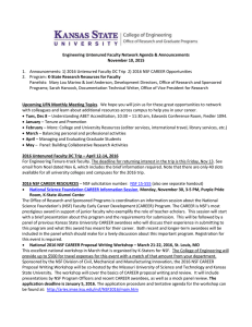 1.  Announcements: 1) 2016 Untenured Faculty DC Trip ... K-State Research Resources for Faculty