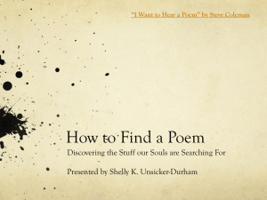 How to Find a Poem