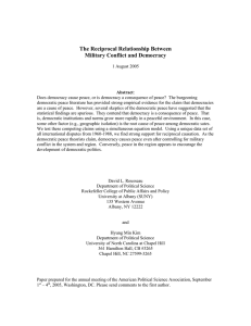 "The Reciprocal Relationship Between Military Conflict and Political Development."