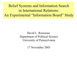 Belief Systems and Information Search in International Relations: