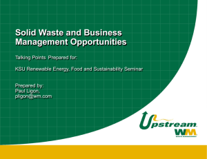 Solid Waste and Business Management Opportunities