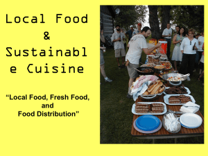 Local Food &amp; Sustainabl e Cuisine