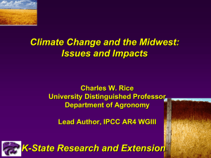 Climate Change and the Midwest: Issues and Impacts K-State Research and Extension