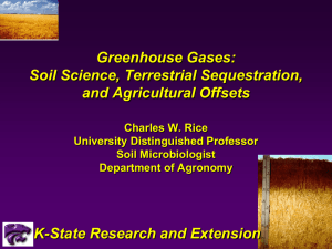 Greenhouse Gases: Soil Science, Terrestrial Sequestration, and Agricultural Offsets K-State Research and Extension