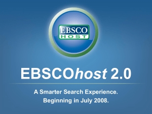 EBSCOhost 2.0 User Interface Tutorial