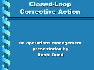 Closed Loop Corrective Action