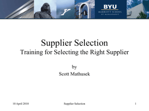 Supplier Selection