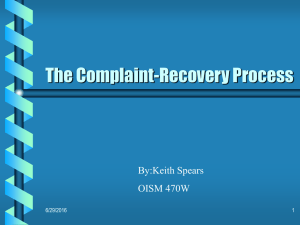 Complaint RecoveryProcess[1]