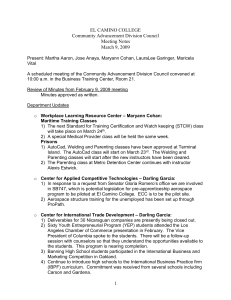 EL CAMINO COLLEGE Community Advancement Division Council Meeting Notes March 9, 2009