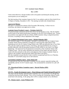 ECC Academic Senate Minutes Dec. 4, 2012