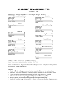 ACADEMIC SENATE MINUTES November 1, 2005